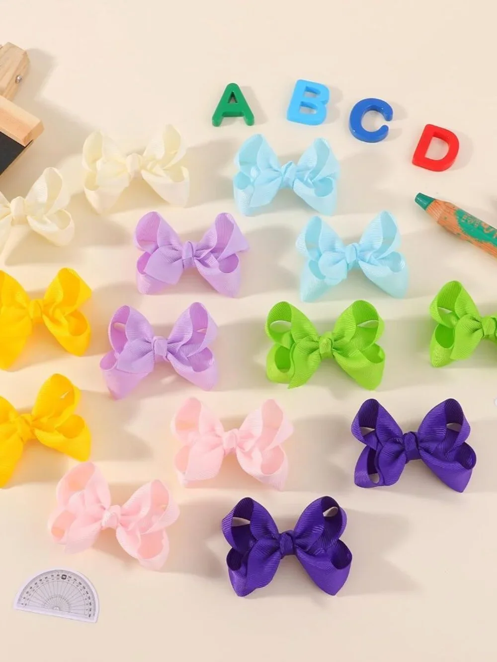 80PCS 3Inch Hair Bows for Girls Grosgrain Ribbon Toddler Hair Accessories with A